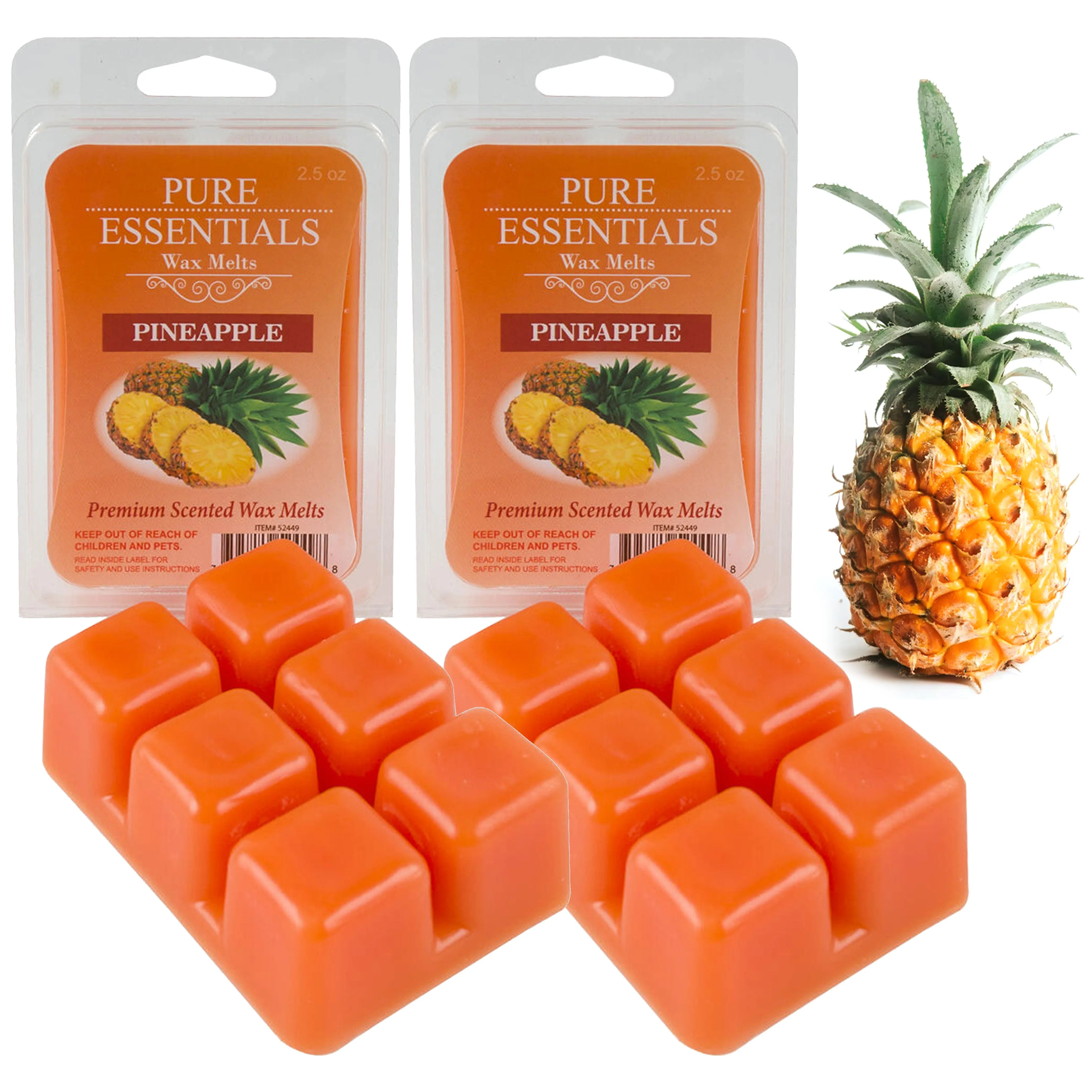 2 Pk Pineapple Wax Melts Cube Candle Warmer Fragrance 2.5oz Aroma Therapy Scents