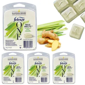 4 Pk Febreze Scented Soy Wax Melts Lemongrass Ginger Cube Tarts Warmers 2.75oz