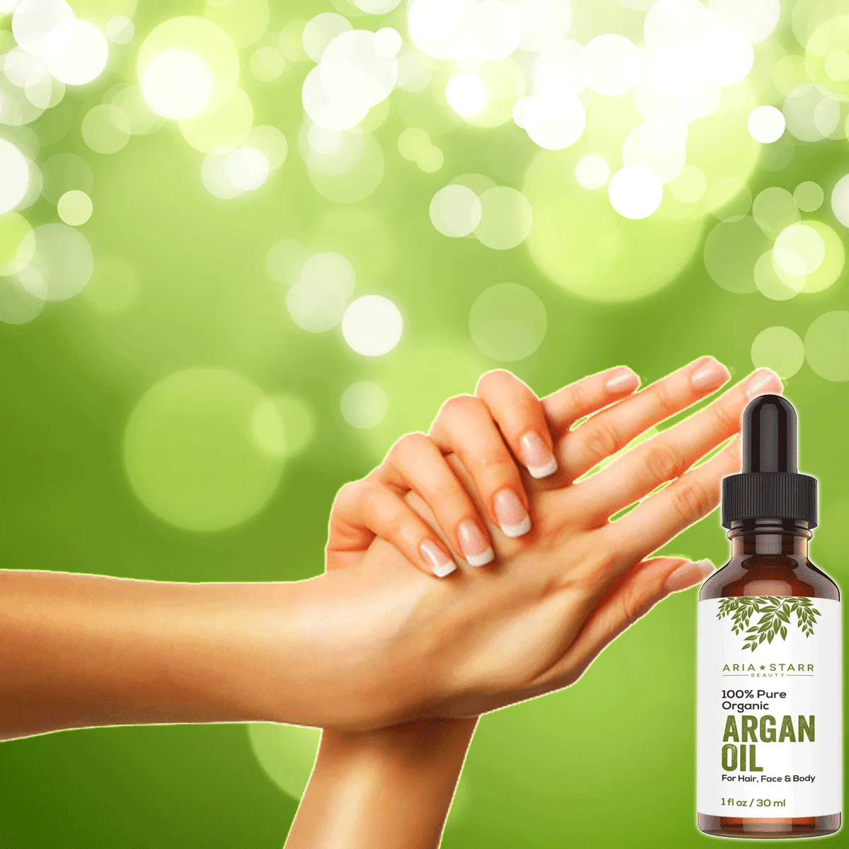 Aria Starr ORGANIC Argan Oil For Hair, Skin, Face, Nails, Beard & Cuticles - Best 100% Pure Moroccan Anti Aging, Anti Wrinkle Beauty Secret, Certified Cold Pressed Moisturizer