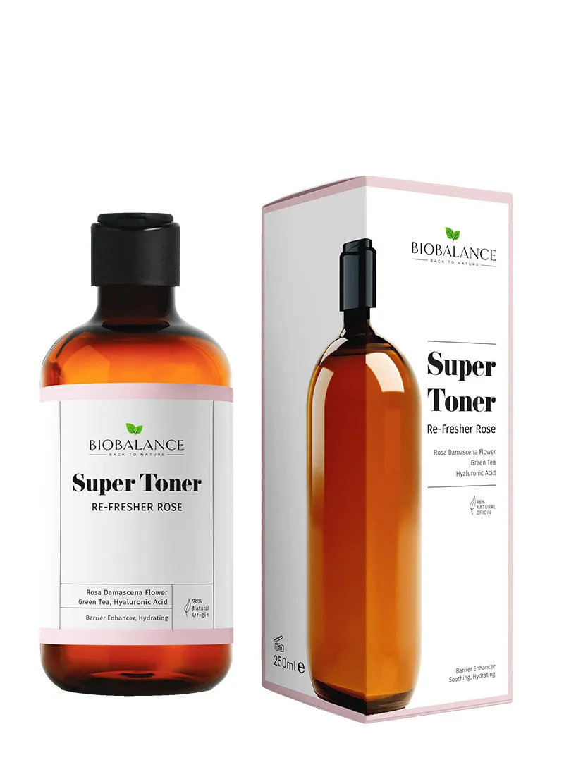 Bio Balance Re-Fresher Rose Super Toner  Moisturizing and Fortifying for All Skin Types - 250ml | بايو بالانس تونر مرطب و مقوي للبشرة - 250 مل