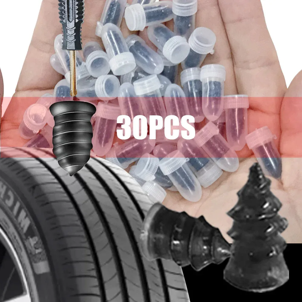 Car Tyre Repair Rubber Nail Set 10 30pcs Universal Car Motorcycle Tyre Repair Nails for Truck Scooter Bike Tire Puncture Repair Tool