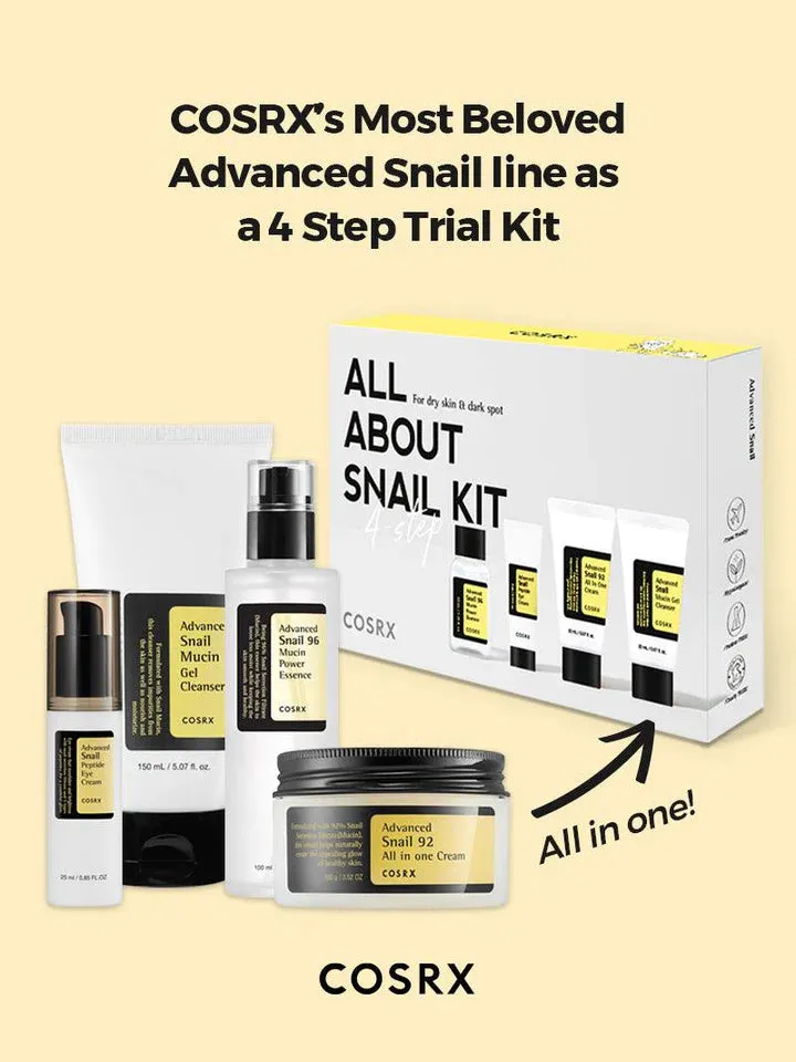 COSRX | All About Snail 4-step Kit | For dry skin & dark spots