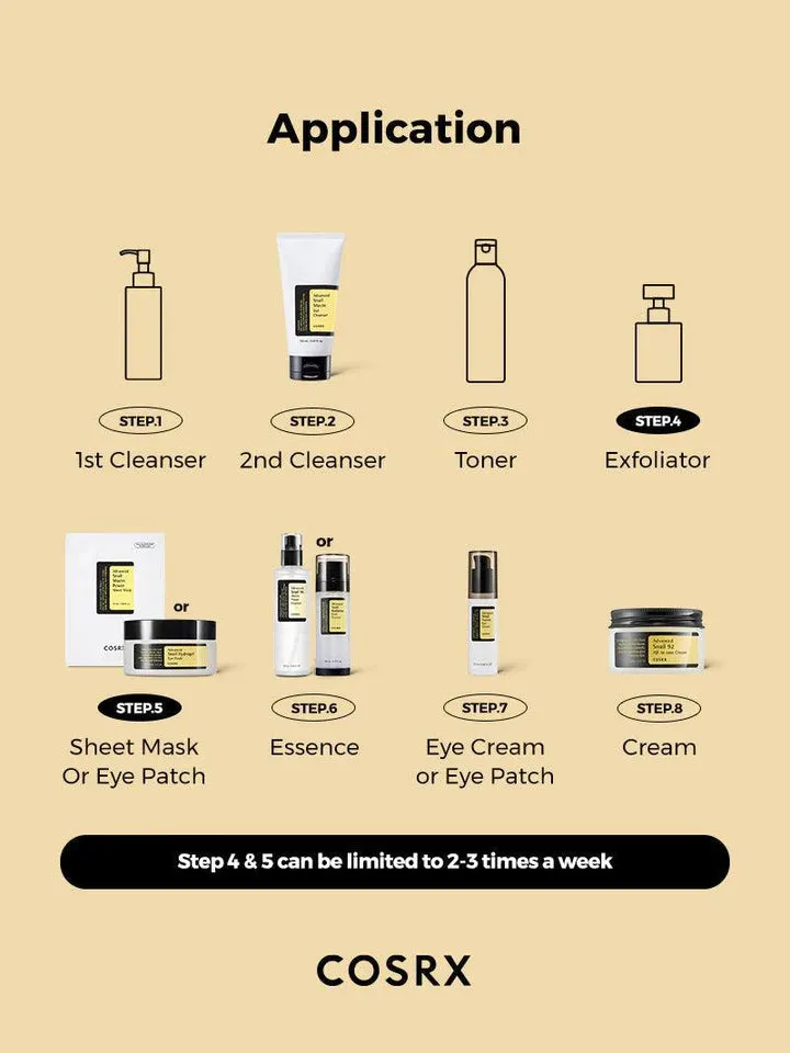 COSRX | All About Snail 4-step Kit | For dry skin & dark spots