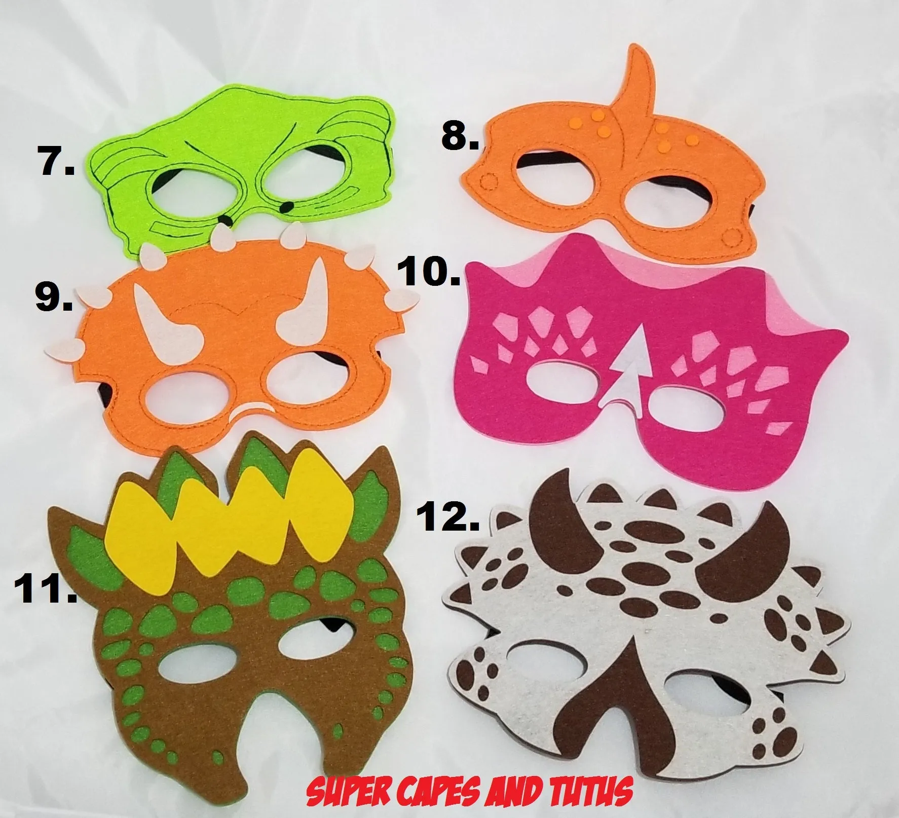 Dinosaur Felt Masks - Dino Felt Masks - Dinosaur Party Masks - Dinosaur Costume - Dragon Felt Mask - Dinosaur Birthday Party Favors