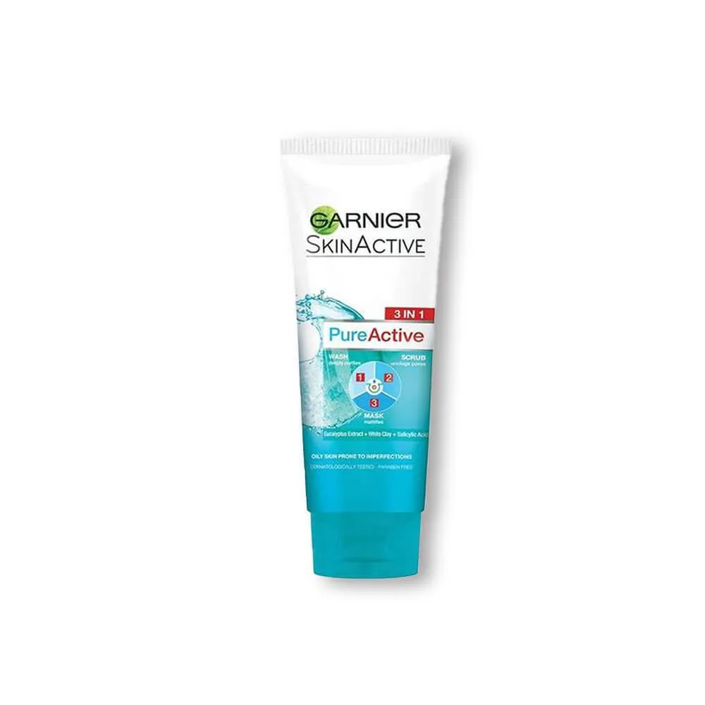 Ganier Pureactive 3 in 1 Face Wash Mask Scrub