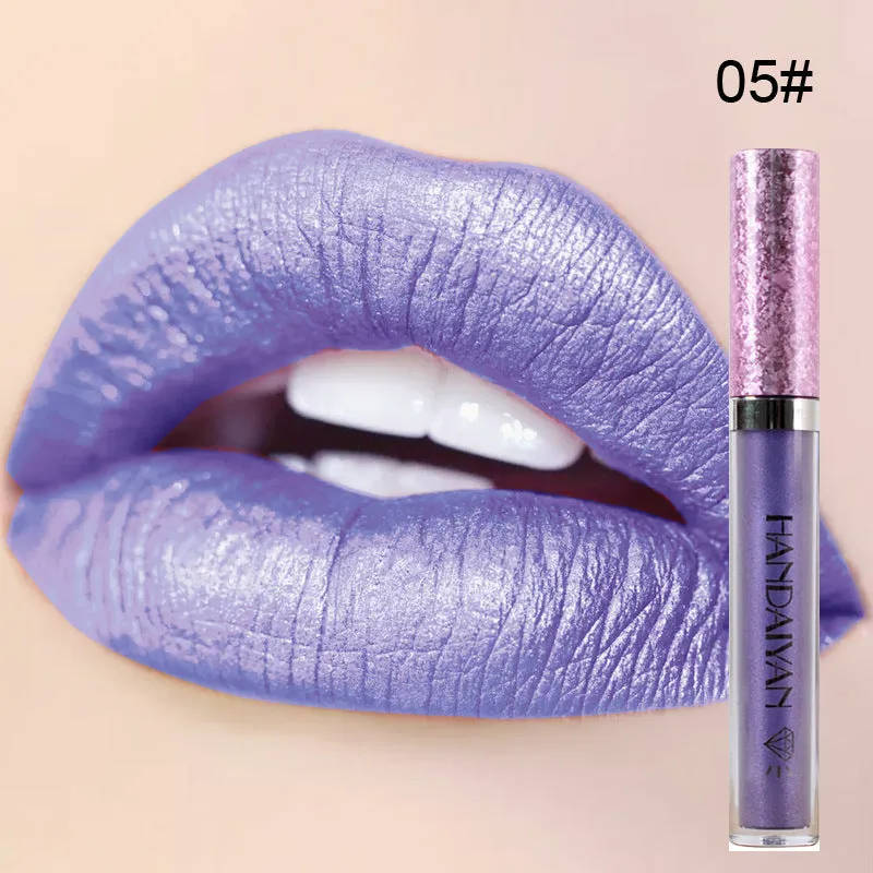 HANDAIYAN cross-border diamond pearlescent lip glaze non-stick cup Mermaid Ji lip gloss lipstick diamond glitter lip gloss