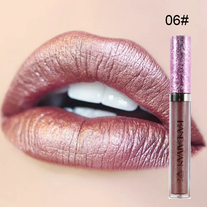 HANDAIYAN cross-border diamond pearlescent lip glaze non-stick cup Mermaid Ji lip gloss lipstick diamond glitter lip gloss