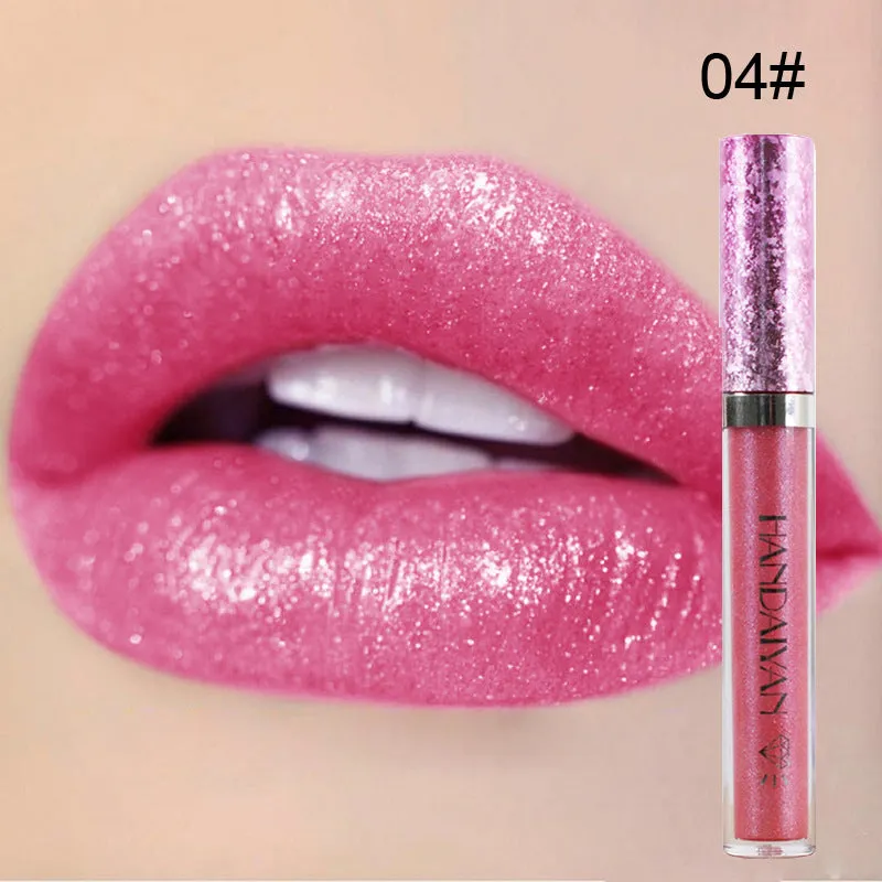 HANDAIYAN cross-border diamond pearlescent lip glaze non-stick cup Mermaid Ji lip gloss lipstick diamond glitter lip gloss