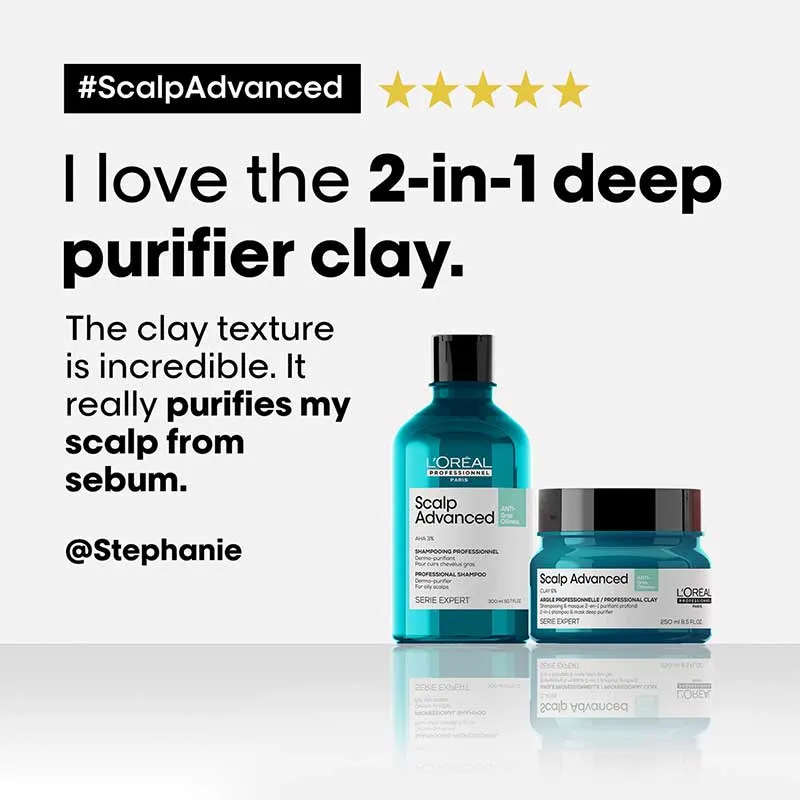 L'Oréal Professionnel Serié Expert Scalp Advanced Anti-Oiliness 2-in-1 Deep Purifier Clay Hair Mask